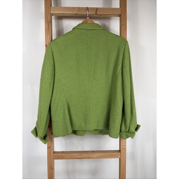 Vintage Y2K Jones New York Green Cuffed Sleeve Blazer #1332 Size XL - Picture 3 of 4